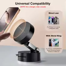 360° Mini Rotatable Magnetic Phone Holder with Vacuum Suction Cup for all smartphones