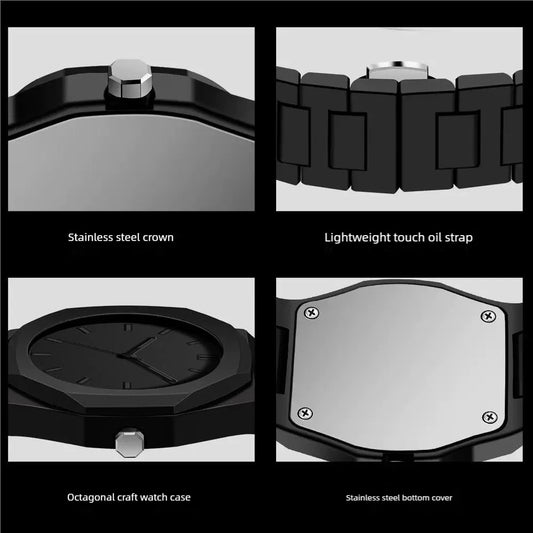 Elegant Black Arabic Aura Watch