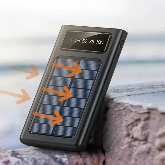 20,000mAh Solar Power Bank with Fast Charging & Built in Cable
