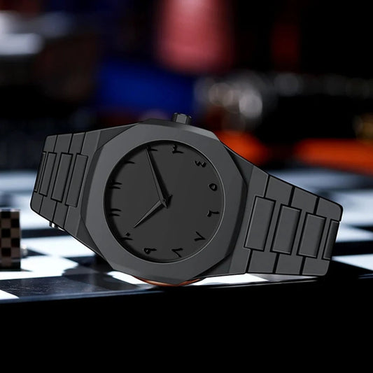 Elegant Black Arabic Aura Watch