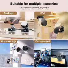 360° Mini Rotatable Magnetic Phone Holder with Vacuum Suction Cup for all smartphones