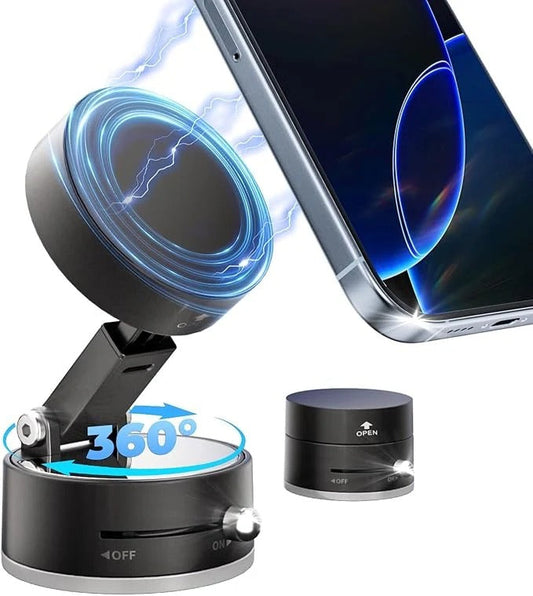 360° Mini Rotatable Magnetic Phone Holder with Vacuum Suction Cup for all smartphones