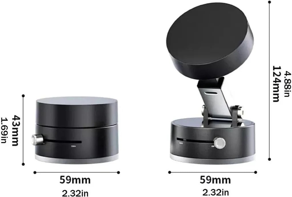 360° Mini Rotatable Magnetic Phone Holder with Vacuum Suction Cup for all smartphones