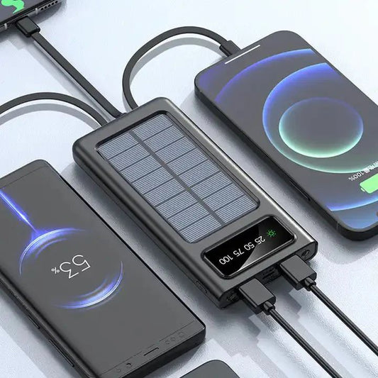 20,000mAh Solar Power Bank with Fast Charging & Built in Cable