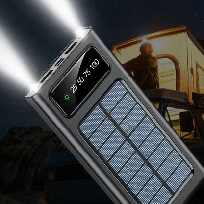 20,000mAh Solar Power Bank with Fast Charging & Built in Cable